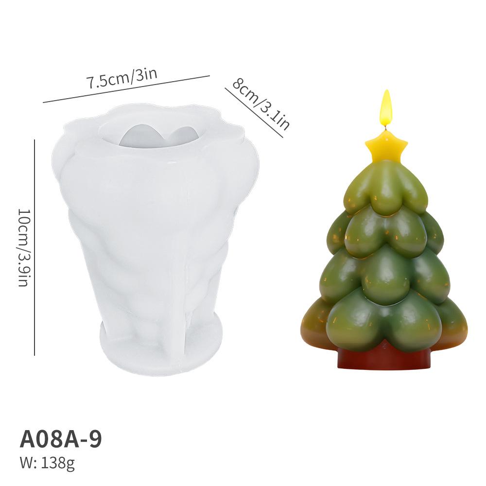 Star Christmas Tree Scented Candle Mold DIY Fragrance Plaster Christmas Decorative Ornament Silicone Mold