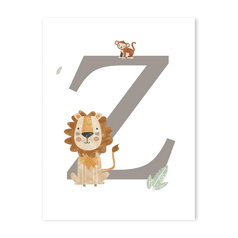 Jungle Animals Canvas Poster Lion Zebra Elephant Canvas Print Painting Decor Kids Bedroom Wall Art Print Pictures Nursery Decor