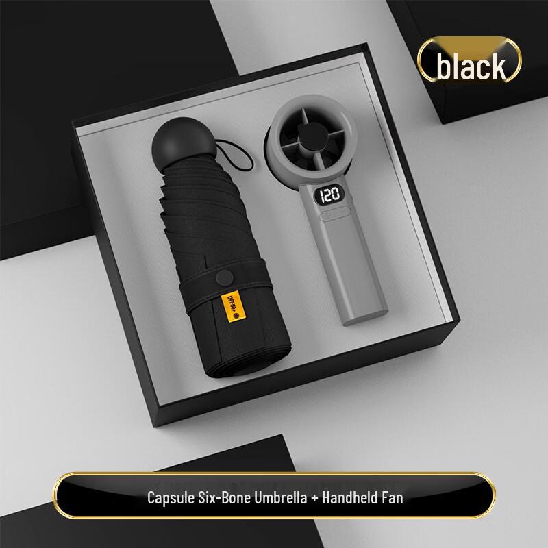 AQ Summer Portable Mini Fan Gift Set Umbrella + Mini Fan