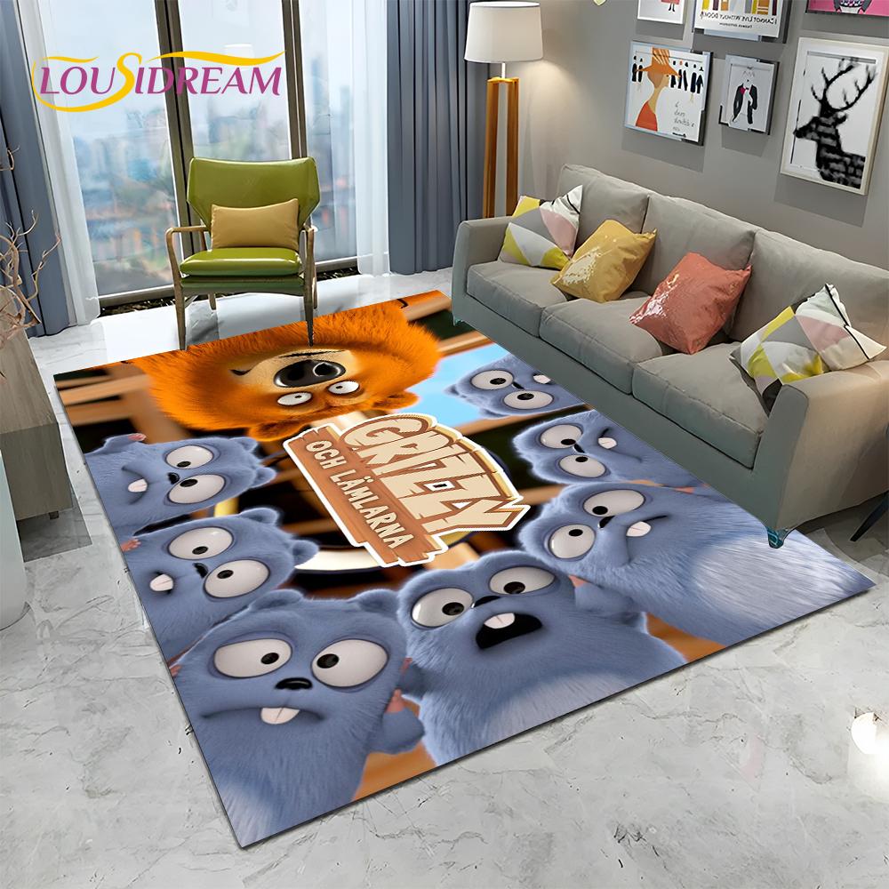 Cartoon Grizzy and The Lemmings Carpet Rug for Home Living Room Bedroom Sofa Doormat Decor,kids Area Rug Floor Mat
