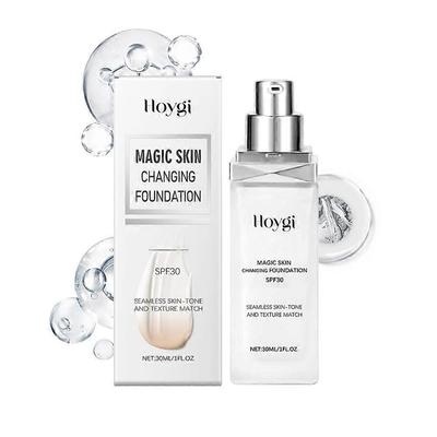 Fondotinta che cambia colore per pelli mature, Fondotinta auto-adattante, Trucco idratante anti-invecchiamento, Coprenza a lunga durata, 30ml
