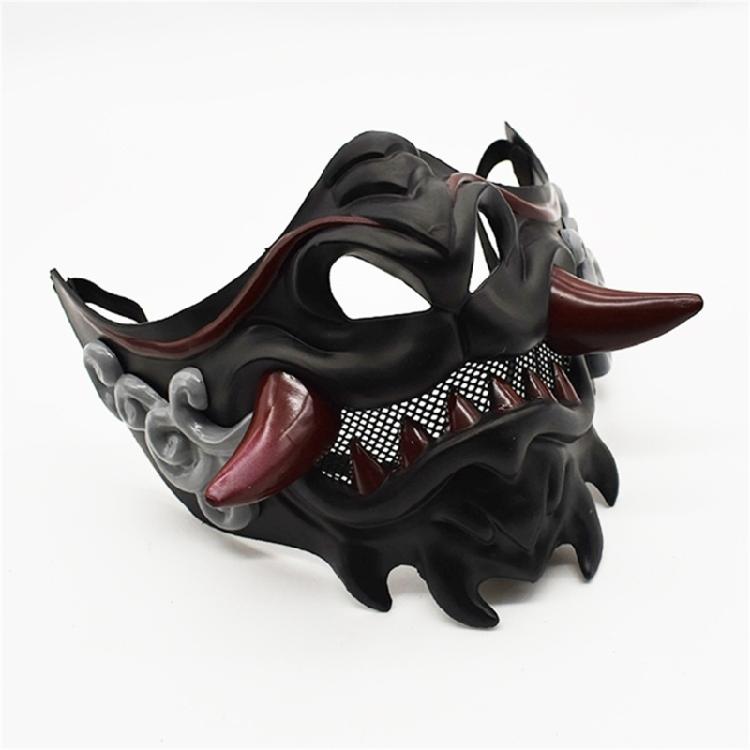 Devil Samurais Mask Half Face Mask Party Mask Halloween Cosplay Mask Masquerade Mask Japanese Mask for Carnivals