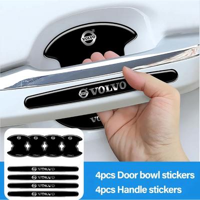 Car Door Handle Scratch-resistant Sticker Black Door Handle Protective Sticker Paint Film Accessory Decal XC90 V90 V60 S80