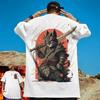 T-shirt con Stampa Grafica Maschera Demone Samurai Manga Classico Giapponese Uomo Donna Estate Nuova Maglietta Casual Streetwear Harajuku Top Largo Oversize Manica Corta