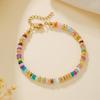 Colored natural stone necklace, dopamine beaded bracelet, collarbone chain, light luxury niche jewelry.
