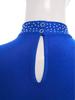 Top Corto da Donna a Maniche Lunghe con Incroci e Strass Uniforme da Cheerleading Set Gonna da Ballo