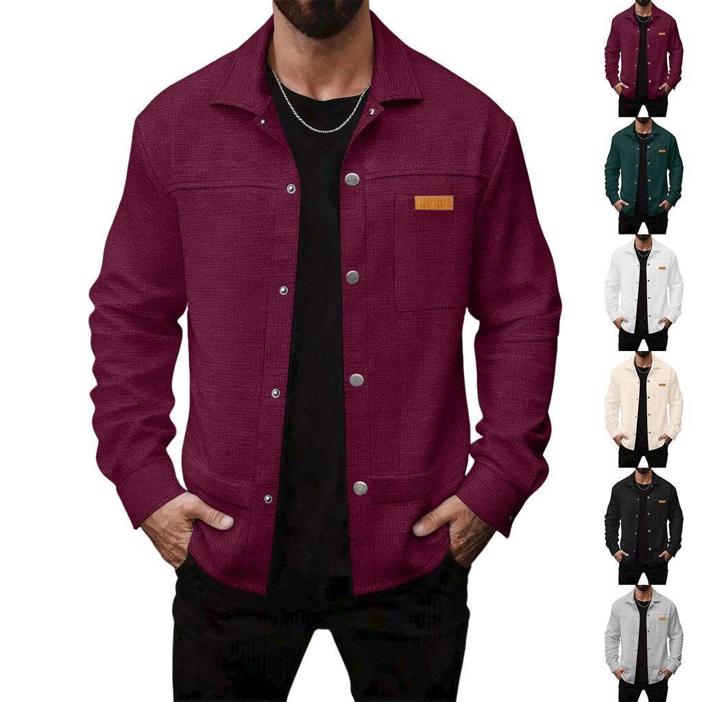 Men's Relaxed-Fit Casual Jacket Long-Sleeve Outerwear
