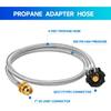 GasSaf 4FT Propane Hose, Propane Adapter 1lb To 20lb Connection, Stainless Braided Hose for Weber Gas Grills, Blackstone Griddles, Camping Stove and