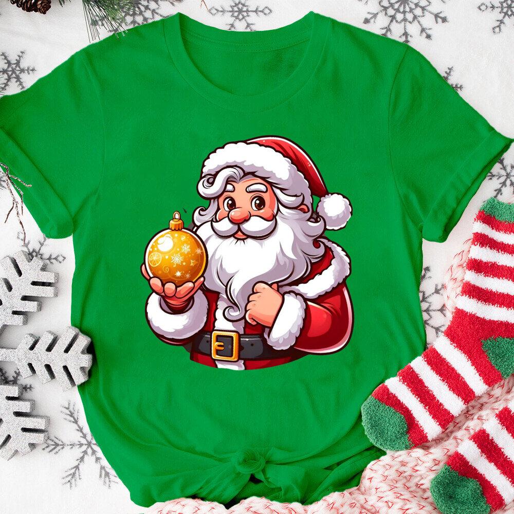 Merry Christmas Santa Claus Shirt Cute Christmas Tshirt Unisexs Xmas Short Sleeve Shirts Holiday Clothes