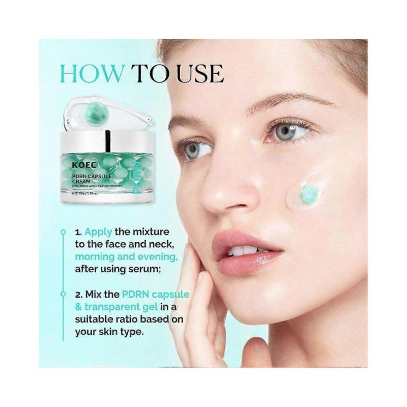 (3pcs)Green PDRN Capsule Cream, Hyaluronic Acid Peptides Anti-Aging Firming & Plumping Serum for All Skin Types
