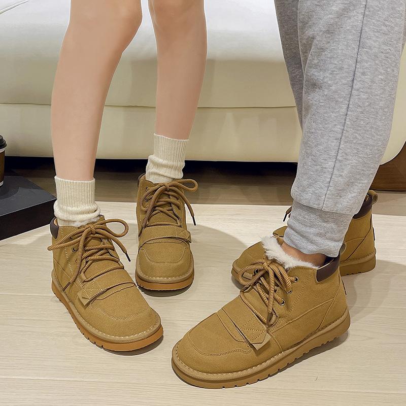 Cizme de zăpadă de mărime mare pentru toamna și iarna femeilor, noi, europene și americane, retro, de catifea, groase și călduroase, pentru femei