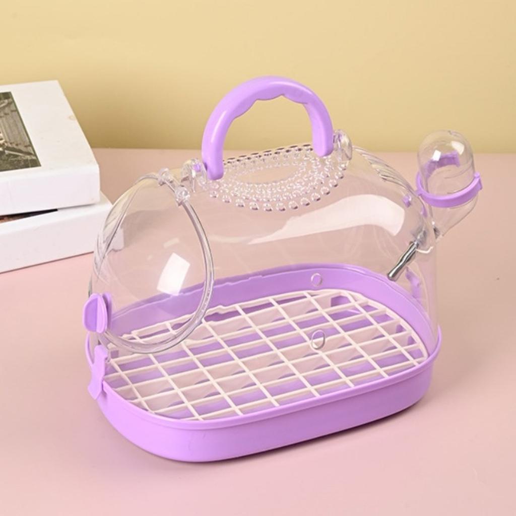 Ventilated Small Animal Carriers Cage with Top Airflows Clear View Design Water Bottle For Pet Monitoring Outdoor Trip