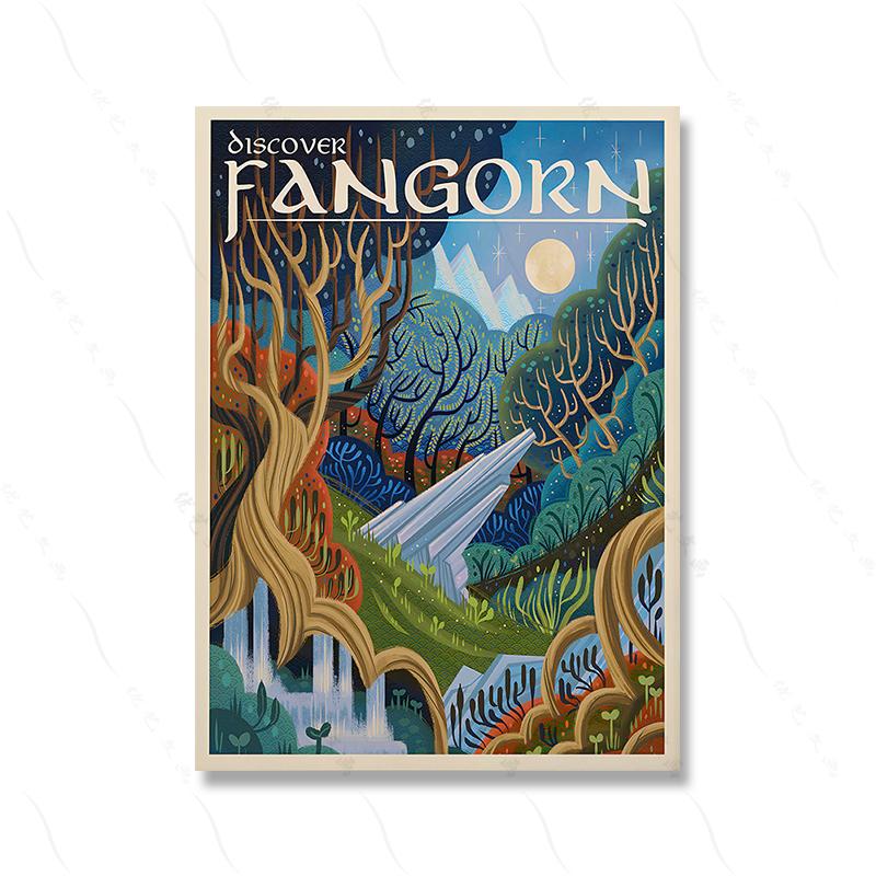 Ring Art Poster Wall Retro Travel Abstract Canvas Vintage Film Mordor Castle Lord Magic Painting Kid Bed Room Home Decor Picture