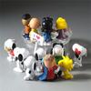 Adorable 12pcs Peanuts Charlie Brown Snoopy Lucy Franklin Figure Cake Topper Set