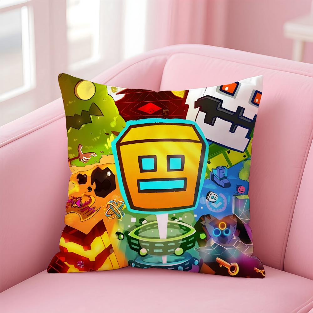 Federa Cuscino Gioco Cartone Animato G-Geometry Dash Comoda Reversibile Ideale per Auto Divano Camera da Letto e Oltre