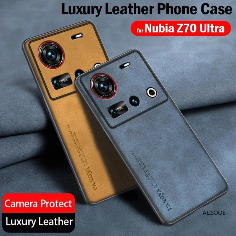 Frosted PU-Leather Funda for Nubia Z80 Ultra Z70 Z60 Ultra Case Matte Plastic Shockproof Back Cover Capa