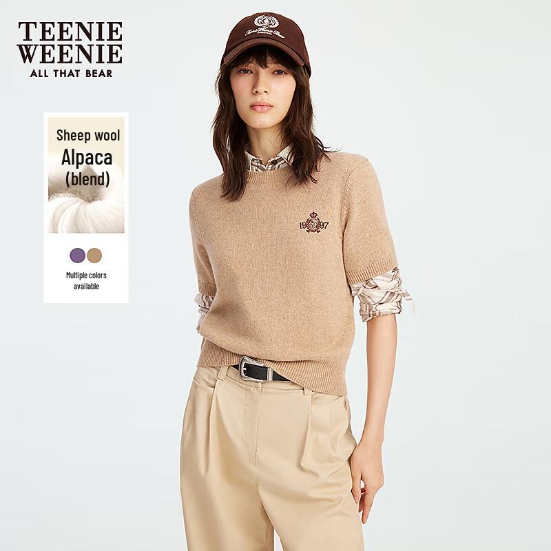 

Teenie Weenie Women s Alpaca Blend Short Sleeve Knit Top M