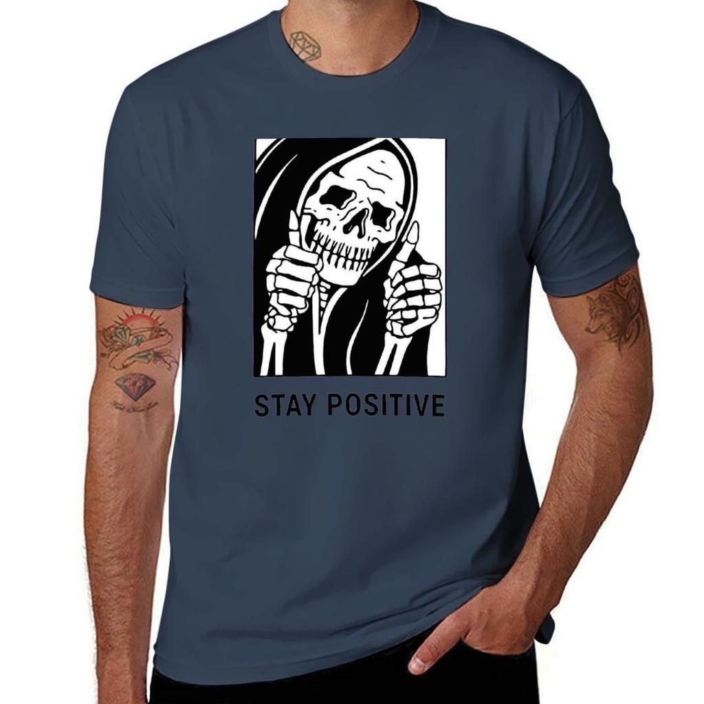 Stay Positive Reaper Waterproof Hydro Flask Tshirt Basic Short Sleeve For Unisex Tshirt
