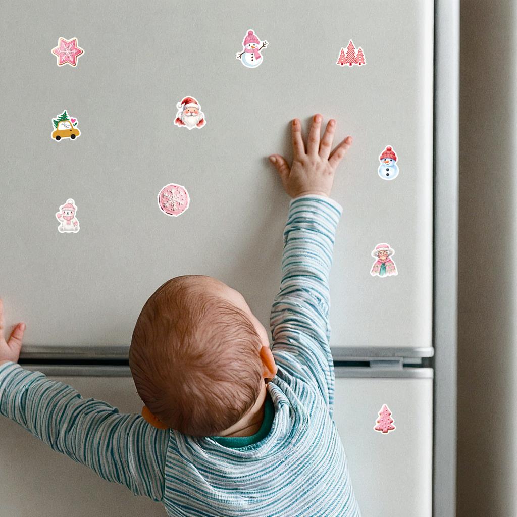 35pcs Cartoon Snowman Stickers Cute Winter Diy Stickers Funny Stickers For Laptop Luggage Scrapbook Diary Sticker Guitar