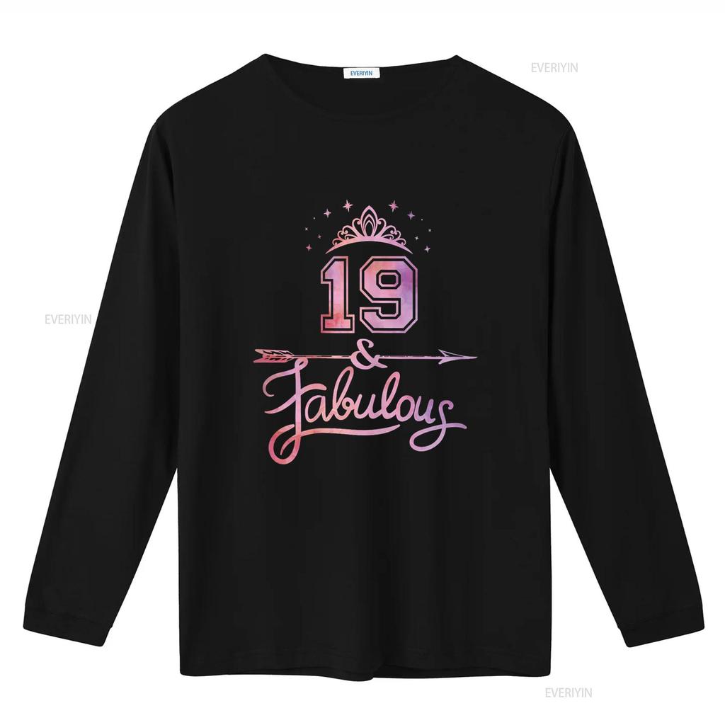 Women 19 Years Old And Fabulous Happy 19th Birthday T Shirt Vintage Washed Fashion Comfortable Slightly Stretched Stylish