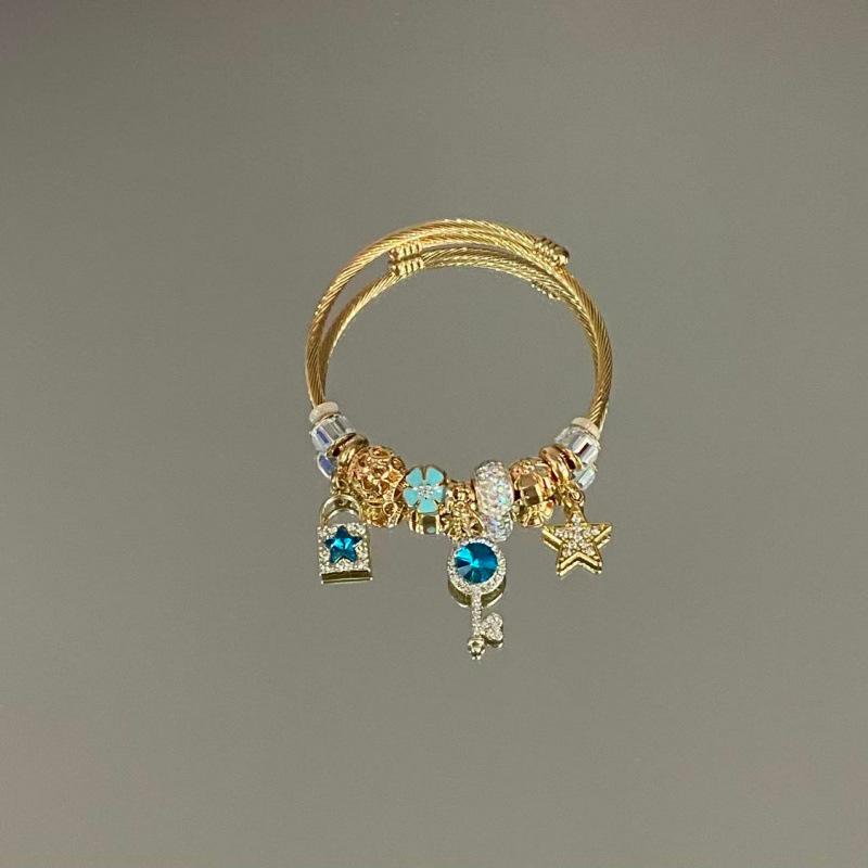 Vintage Diamond-Studded Luxury Bracelet: Versatile Design for Couples & Best Friends