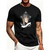 Religious Art Men's T-Shirt Prayer Hands with Cross And Ribbon Design for Casual Wear In Spring And Autumn Perfect Gift for Faithful Men