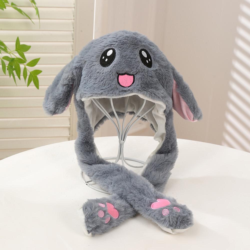 Trendy Korean-Style Bunny Ear Airbag Hat - Cute and Creative, Fashionable for Men and Women, In Stock.