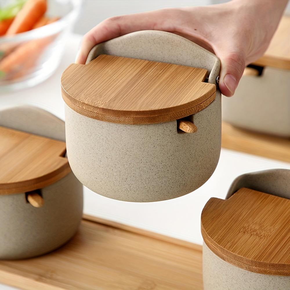 1pc Seasoning Pot Set Kitchen Spice Pot Seasoning Containers Ceramic Monosodium Glutamate Pot Salt and Pepper Jar Pepper Contaniers Seasoning Storage