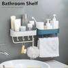 Mini Style Home Bathroom Storage Rack Multifu Bathroom Wall Punching Free Storage Rack Toiletries Organizer Shelves Home Tool