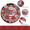 1 Piece Of Christmas Round And Rectangular Tablecloth, Various Sizes, Santa Claus And Christmas Tree Exquisite Scene Print Red Tablecloth, Christmas C