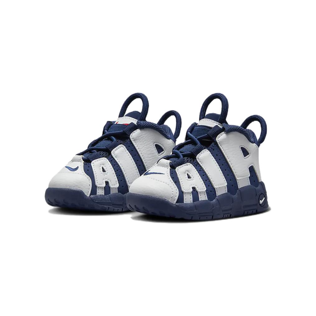 Nike Air More Uptempo Pohodlné Lehké Odolné proti okopu Odolné proti opotřebení Nízké Vycházkové boty Dětské boty Bílá Modrá FV5368-100