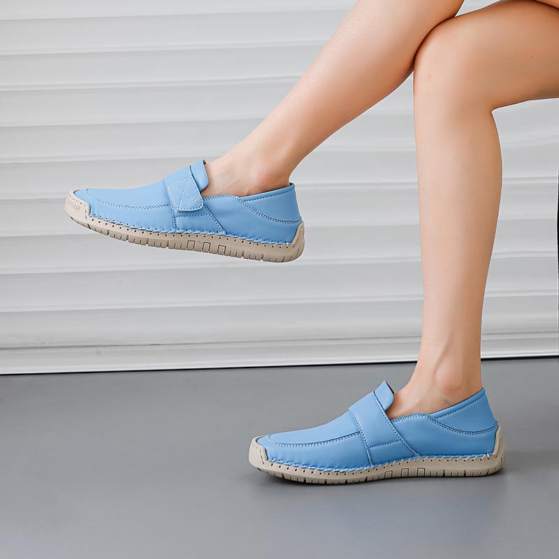 Damskie Sneakersy sznurowane Wiosna Jesień Klasyczne Damskie Buty Casual Damskie Buty ze skóry naturalnej Miękka Podeszwa Damskie Białe Buty