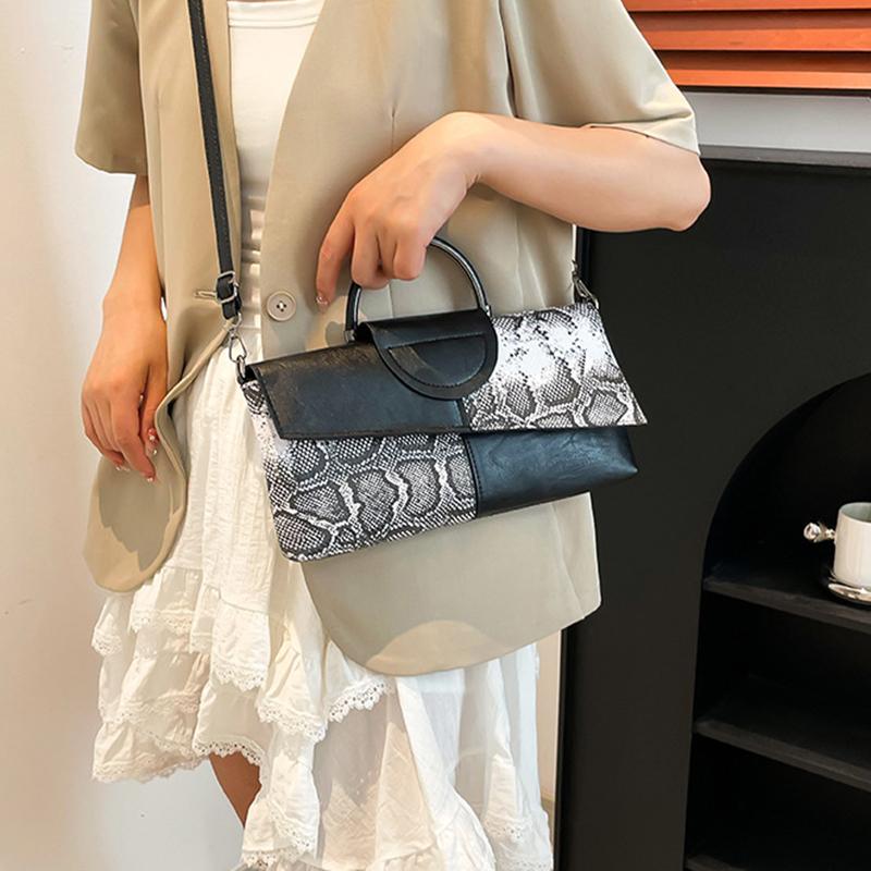 PU Synthetisches Leder Damen Schulter Umhängetasche Mode Lässig Abendessen Alligatormuster Klappe Handtasche und Geldbörse