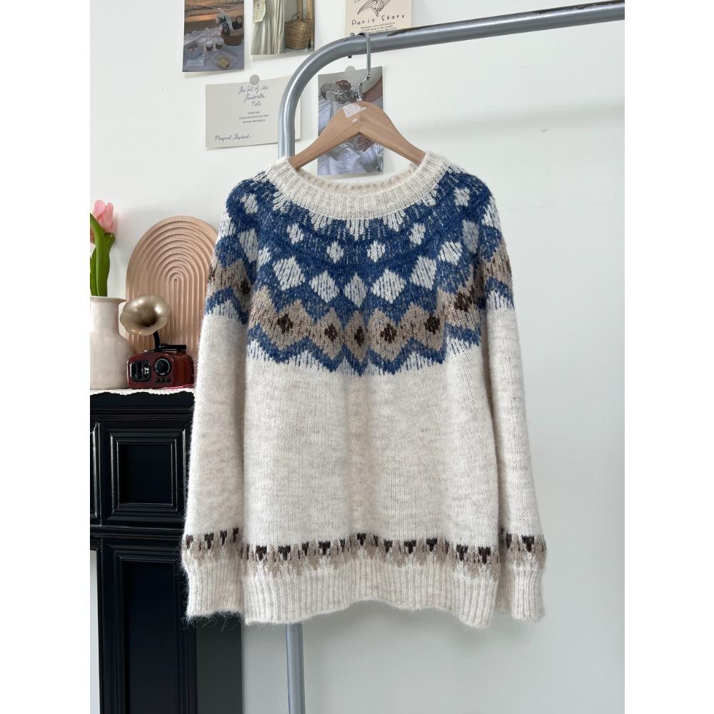DIMANAF 2025 Autumn New Women Sweaters Knitting Basic Fashion O-Neck Style Loose Red Pullover Sweater
