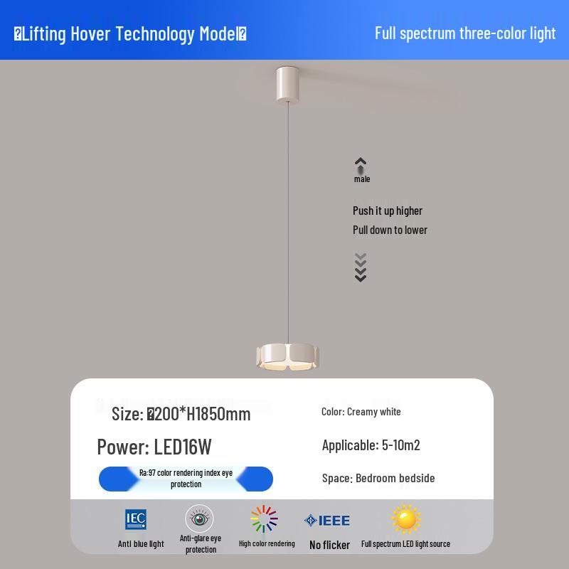 Italian Minimalist Bedside Pendant Light 2025 - Adjustable Height, Atmospheric Design for Bedroom or Entrance Room