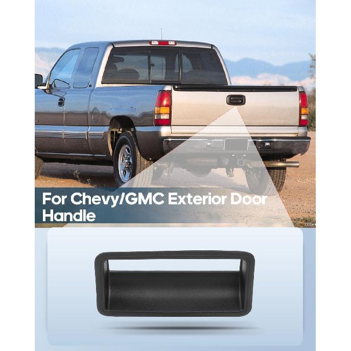 ECCPP Exterior Door Handle 1988-1999 for Chevy for C1500 Outer Replacement Rear Tailgate Door Handle 1pc Black GM1916101, 15991786