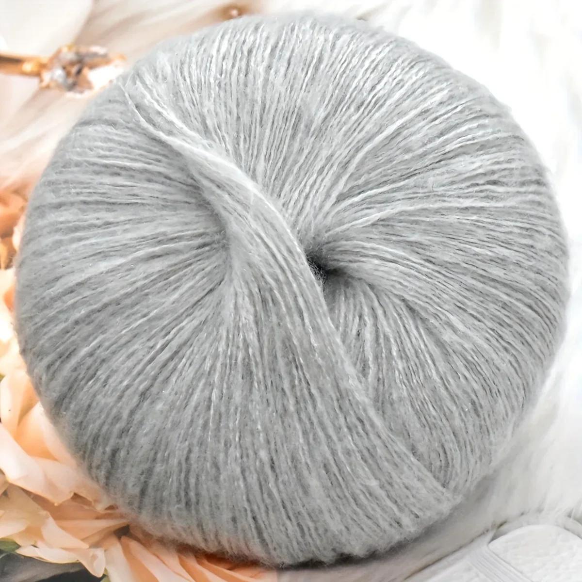 50g/pc Mohair Silk Wool Yarn 15% Wool 15% Mohair 40% Acrylic 30% Nylon Soft Crochet Yarn Hand Knit Scarf Shawl 330m/361yd