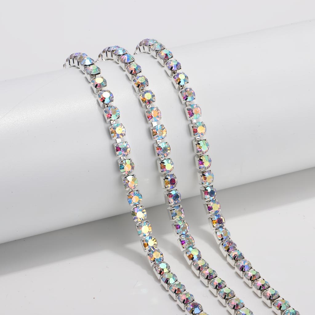 100cm, AB color dense rhinestone claw chain, DIY rhinestone material kit, sewing clothing, shoes, boots, loose rhinestone accessories, cup chain