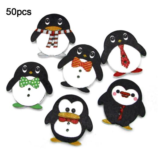 

50 шт. Мультяшный пингвин 2 отверстия Деревянные швейные пуговицы для одежды Декор для скрапбукинга