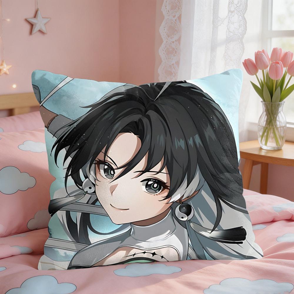 Wuthering Waves Jianxin Cushion Cover Square Short Plush Pillow Case Living Room Sofa Home Decor Funda X