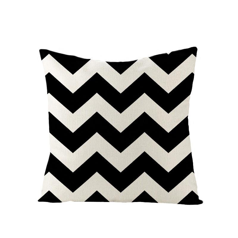 Black and White Nordic Simple Geometric Linen Pillowcase Modern Style Pillowcase Car Cushion Home