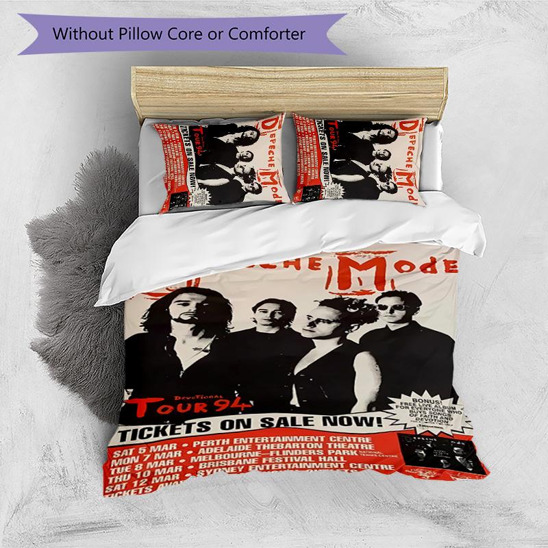 3pcs Depeches Band Mode pattern bedding set duvet cover set includes duvet cover &pillowcases, perfect all season bedroom decoration & gift