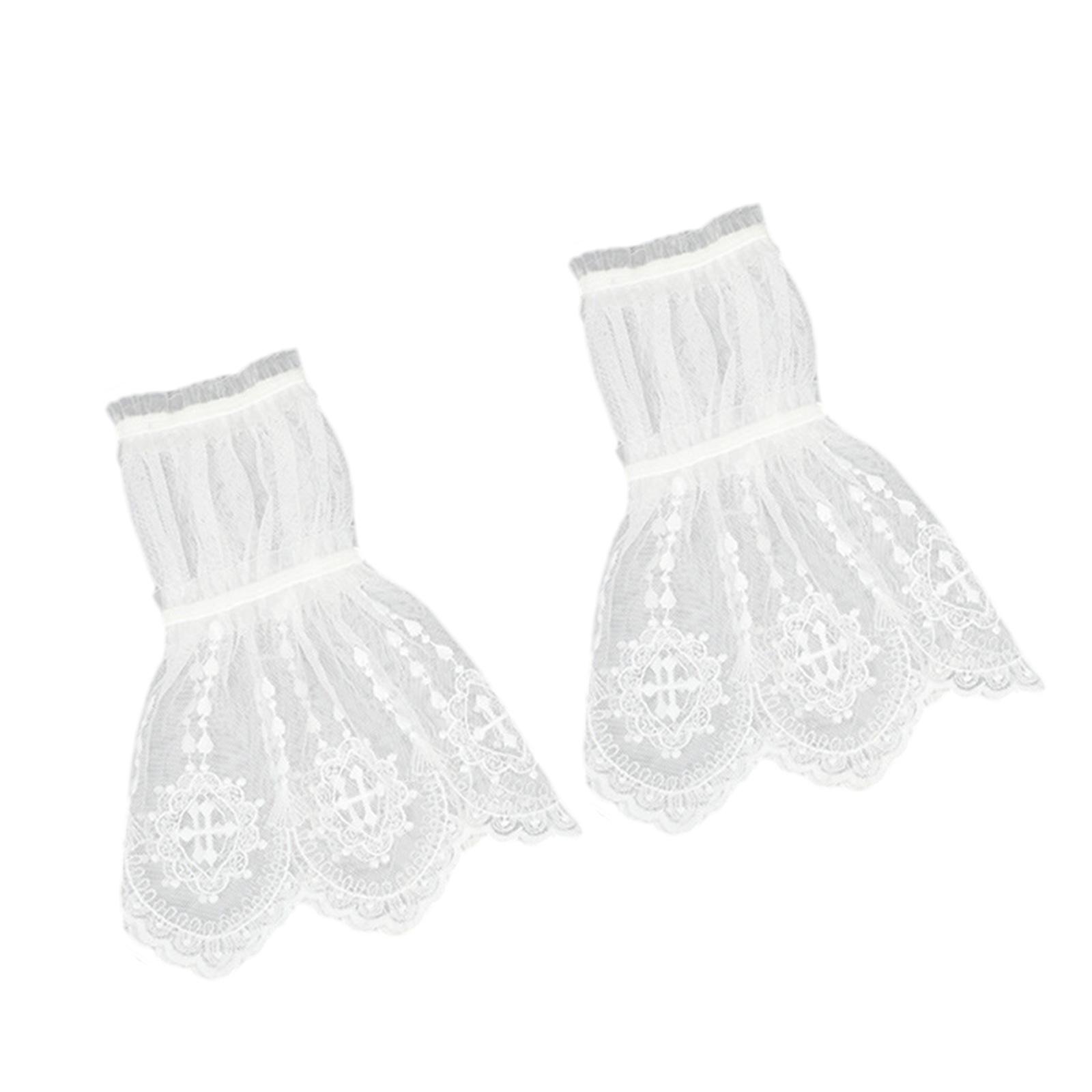 

Рукава с кружевными цветами, съемные рукава для женщин и девочек, кружевные манжеты на запястье для свитера и платья, все подходящие аксессуары белый