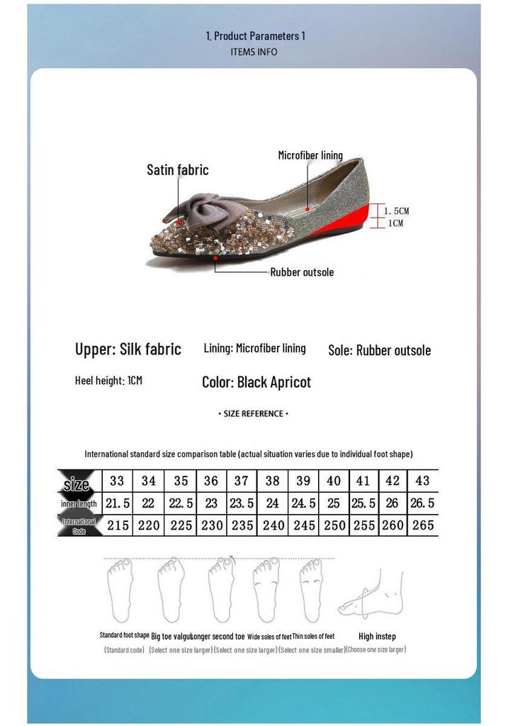 Spring 2025 Women's Rhinestone Bow Pointed Toe Loafers, Sizes 41-43