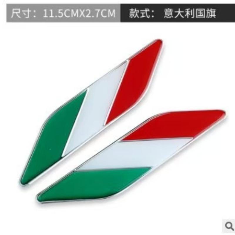 Dual-fitted fender car side decals Italian aluminum drop gel car stickers