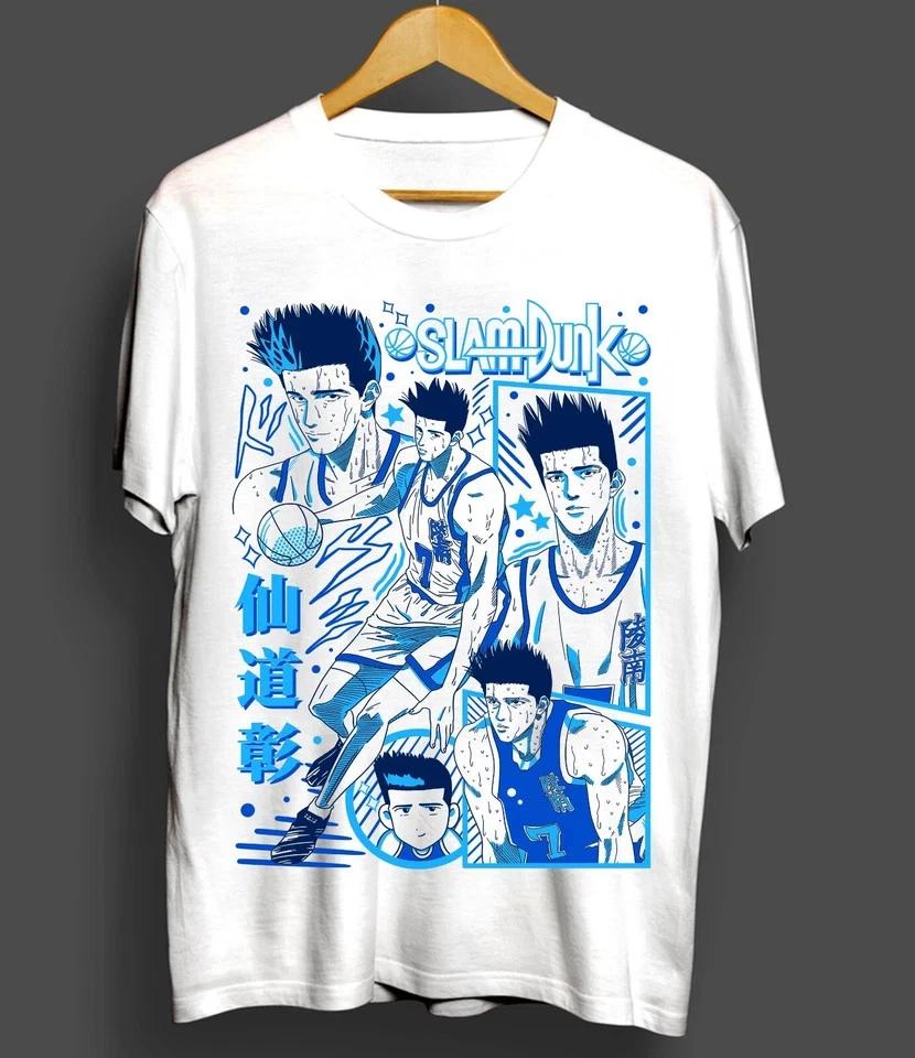 Slam Dunk Tshirt Slam Dunk Team Basketball New Anime Sport Shirt White S