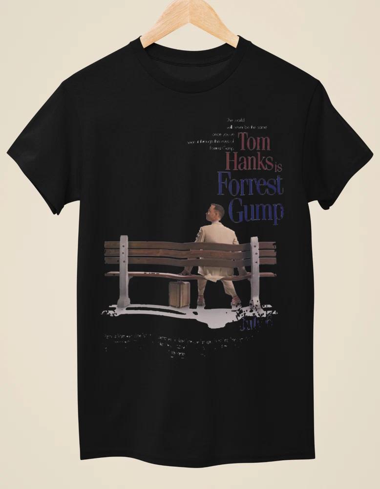 Forrest Gump Movie Poster Inspired Unisex Black TShirt S