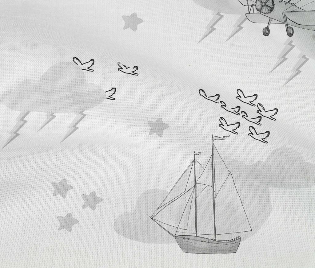 oneOone Cotton Flex Light Gray Fabric Kids Craft Projects Decor Fabric Printed By The Yard 40 Inch