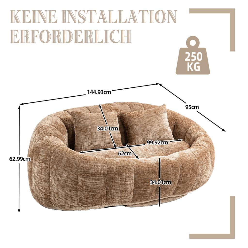 Bean Bag Sofa Lazy Durable Comfort Lounger High Back Chair for Adults and Children, Indoor & Outdoor, Accent Floor Soft Lounge Chair (Coffee Chenille)