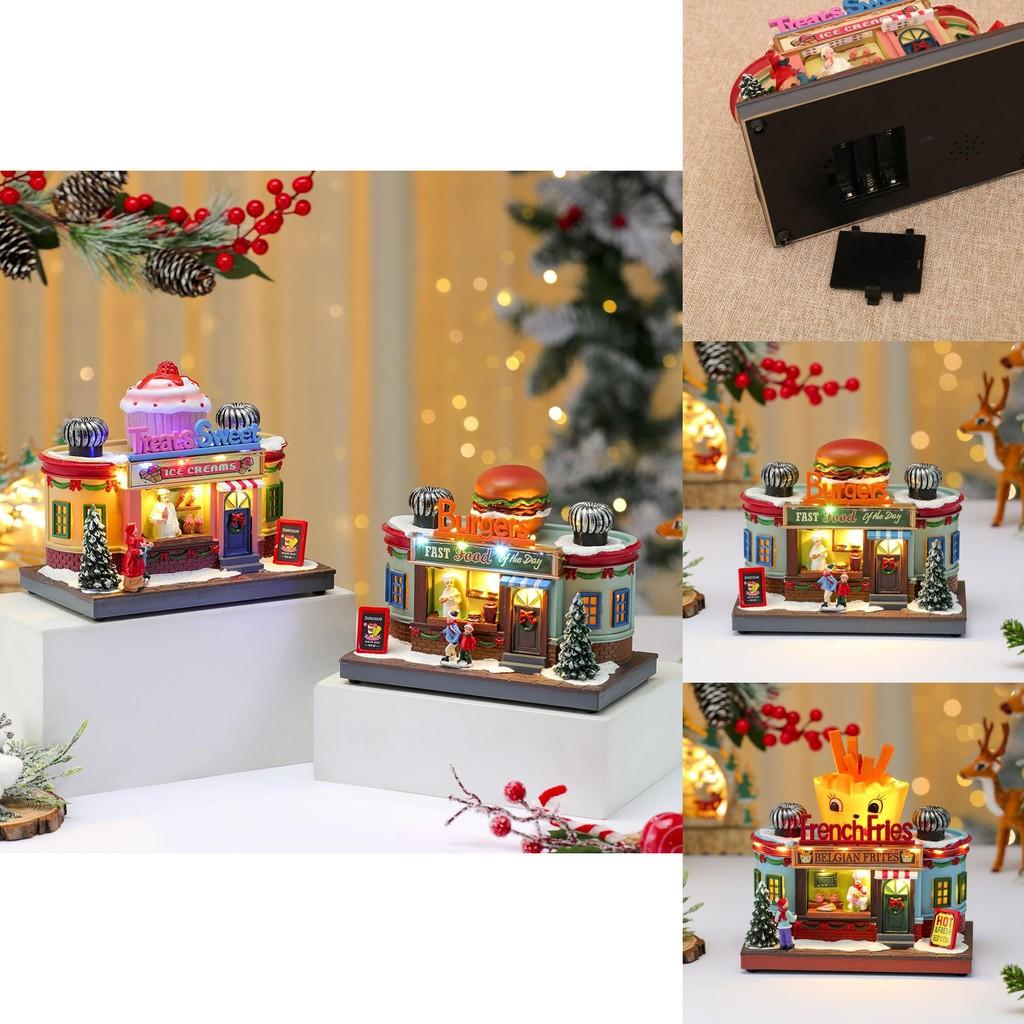 Festive Hamburger Music Box With Led Illumination And Rotating Feature For Christmas Gifts And Kitchen Decor